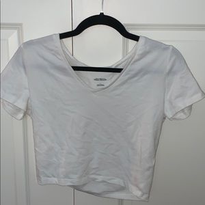 V neck cropped shirt
